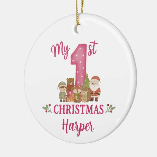 Personalised 1st Christmas Tree Decoration Keramisch Ornament (Links)