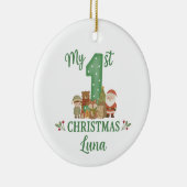 Personalised 1st Christmas Tree Decoration  Keramisch Ornament (Rechts)