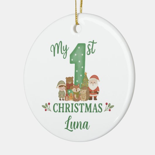 Personalised 1st Christmas Tree Decoration Keramisch Ornament (Links)
