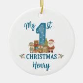 Personalised 1st Christmas Tree Decoration  Keramisch Ornament (Voorkant)