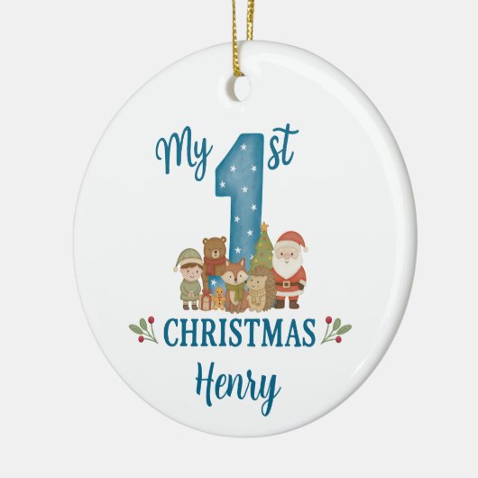 Personalised 1st Christmas Tree Decoration  Keramisch Ornament (Links)