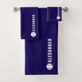 Personalised 3-Piece Sports Towel & Flannel Set |  Bad Handdoek (Insitu)