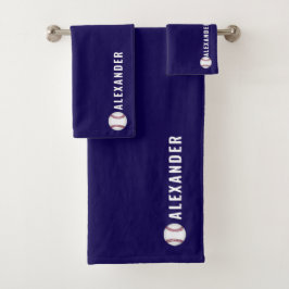 Personalised 3-Piece Sports Towel & Flannel Set | Bad Handdoek