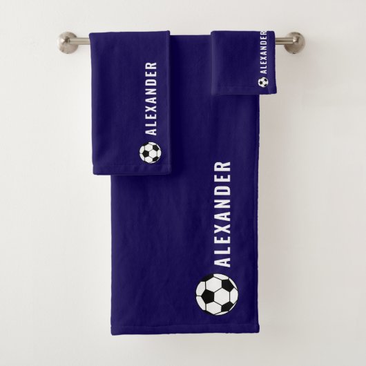 Personalised 3-Piece Sports Towel & Flannel Set |  Bad Handdoek (Insitu)