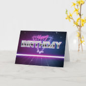 Personalised 80s Birthday Card Kaart (Gele Bloem)