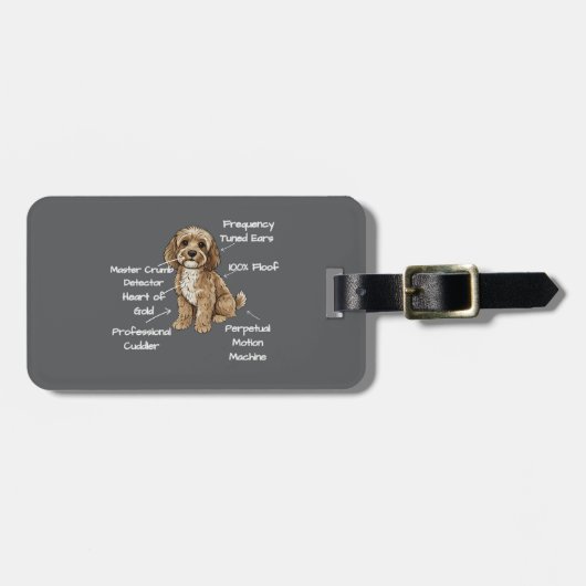 Personalised Anatomy of a Cockapoo Bagagelabel (Voorkant horizontaal)