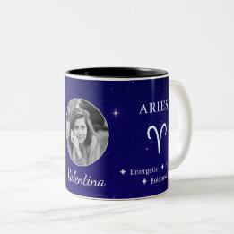 Personalised Aries Zodiac Symbol Traits Coffee Mug Tweekleurige Koffiemok