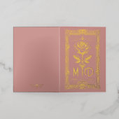 Personalised Art Deco Gold Foil Rose Card Folie Wenskaart (Buiten Laag)
