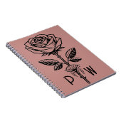 Personalised Art Deco Rose Notebook Notitieboek (Rechterzijde)