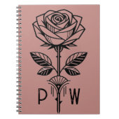 Personalised Art Deco Rose Notebook Notitieboek (Voorkant)
