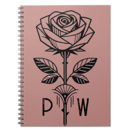 Personalised Art Deco Rose Notebook Notitieboek