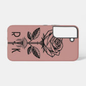 Personalised Art Deco Rose Phone Case - Samsung Galaxy Hoesje (Achterkant horizontaal)