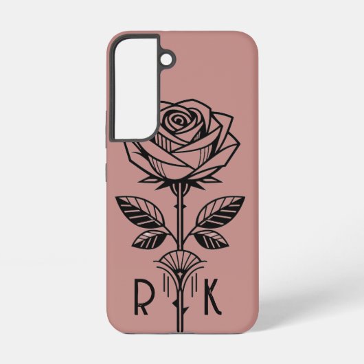 Personalised Art Deco Rose Phone Case - Samsung Samsung Galaxy Hoesje (Achterkant)