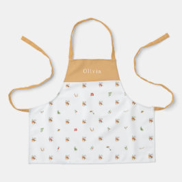 Personalised Autumnal Botanical Fall Pattern Apron Schort