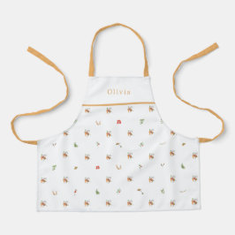 Personalised Autumnal Botanical Fall Pattern Apron Schort