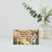 Personalised Baby shower Oerwoud Animals Informatiekaartje (Staand voorkant)