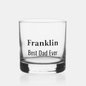 Personalised Best Dad Ever Monogrammed  Whisky Glas (Voorkant)