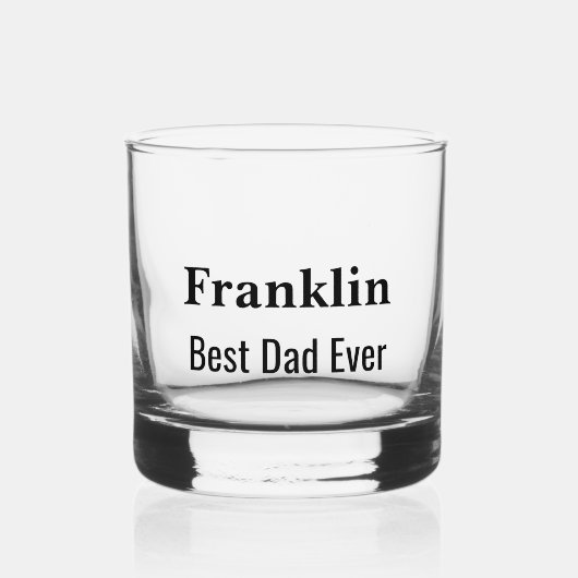 Personalised Best Dad Ever Monogrammed  Whisky Glas (Voorkant)
