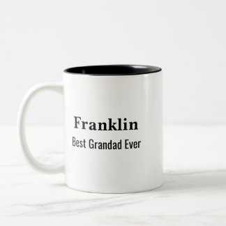 Personalised Best Grandad Ever Monogrammed Tweekleurige Koffiemok