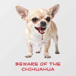 Personalised Beware Of The Chihuahua Aggro Nasty Raamsticker
