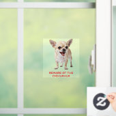 Personalised Beware Of The Chihuahua Aggro Nasty Raamsticker (Huis)