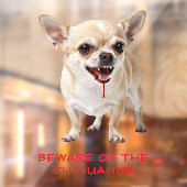 Personalised Beware Of The Chihuahua Aggro Nasty Raamsticker (Vel 2)