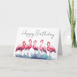 Personalised Birthday Card Flamingo Kaart