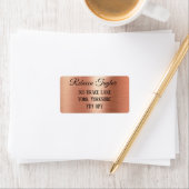 Personalised Black Elegant Rose Gold Address Etiket (Insitu)