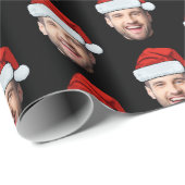 Personalised Black Face Santa Hat Gift Wrap Cadeaupapier (Rol Hoek)