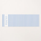 Personalised Blue and white stripes beach house  Yogamat (Voorkant (horizontaal))