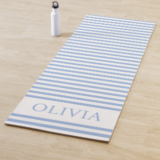 Personalised Blue and white stripes beach house Yogamat