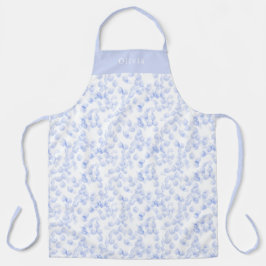 Personalised Blue Paint Strokes Pattern Apron Schort