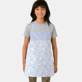 Personalised Blue Paint Strokes Pattern Apron Schort (Insitu)