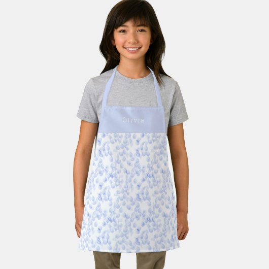 Personalised Blue Paint Strokes Pattern Apron Schort (Insitu)