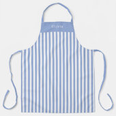 Personalised Blue Stripe Pattern Apron Schort (Voorkant)