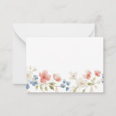 Personalised Blush Watercolour Floral Monogram Notitiekaartje (Achterkant)