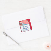 PERSONALISED BOEKPLAAT MEISJE BOEK, STUDENTENBOEK VIERKANTE STICKER (Envelop)