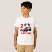 Personalised Boys Racing Birthday T-Shirt (Voorkant volledig)