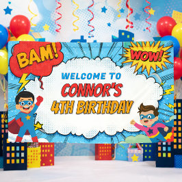 Personalised Boys Superhero Birthday Party Name Spandoek