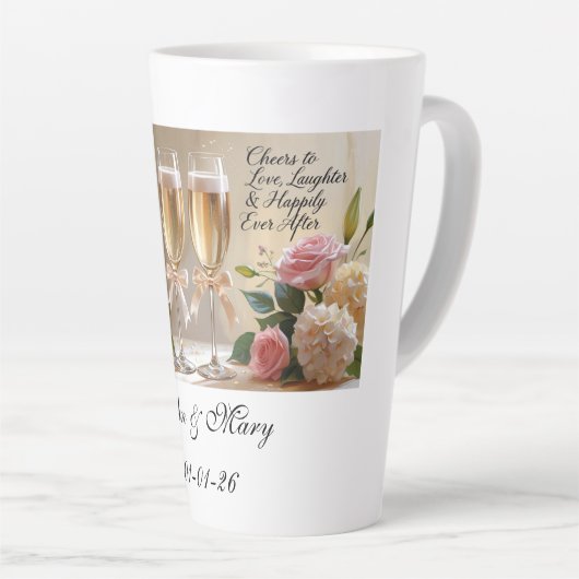 Personalised Bridal Mug- Cheers to Love Latte Mok (Rechterhoek)
