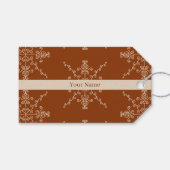 Personalised Brown Indian Boho Line Art Pattern Cadeaulabel (Voorkant (Horizontaal))
