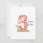 Personalised Bunny 3rd Birthday Card Daughter Feestdagenkaart (Voorkant)
