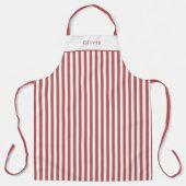 Personalised Burgundy Stripe Pattern Apron Schort (Voorkant)