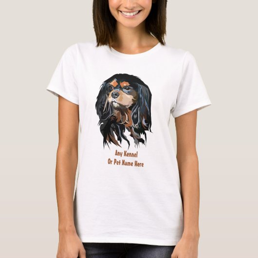 Personalised Cavalier King Charles Spaniel T-shirt (Voorkant)