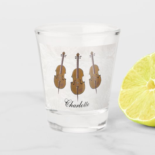 Personalised cello gift shot glas (Voorkant)