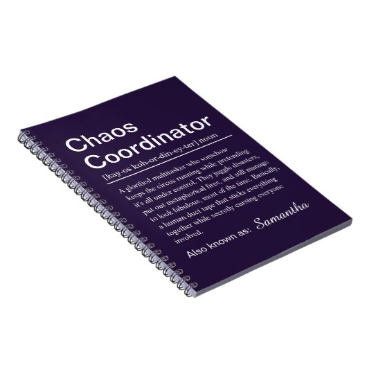 Personalised Chaos Coordinator Definition Notitieboek (Rechterzijde)