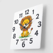 Personalised Child's Wall Clock Vierkante Klok (Hoek)