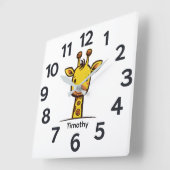Personalised Child's Wall Clock Vierkante Klok (Hoek)