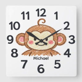 Personalised Child's Wall Clock Vierkante Klok