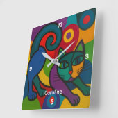 Personalised Child's Wall Clock Vierkante Klok (Hoek)